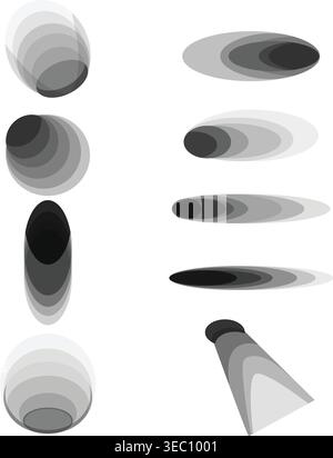 Abstract radial gradient shapes creating soft shadows effect Stock Vector