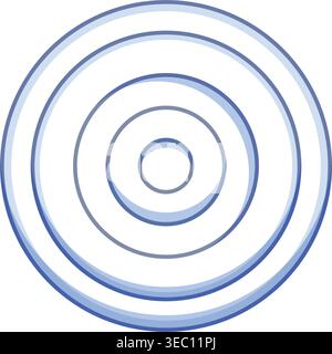 Abstract blue concentric circles creating ripple effect Stock Vector