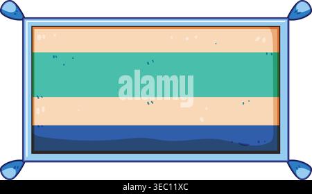 Striped area rug illustration for interior decor Stock Vector