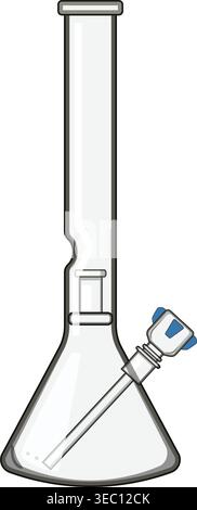 Glass water device for smoking cannabis Stock Vector