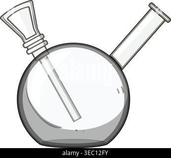 Glass water pipe accessory for cannabis consumption Stock Vector
