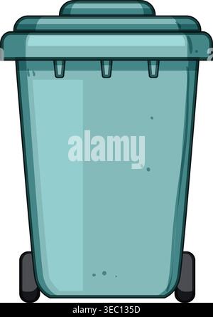 Green waste bin on wheels for sorting garbage Stock Vector