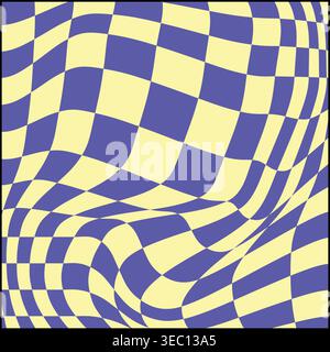 Wavy checker grid creating visual effect Stock Vector