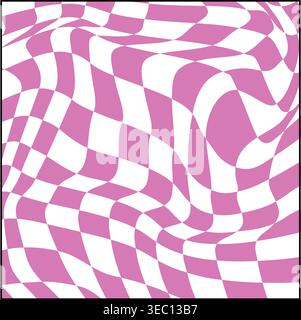 Warped checker pattern creating optical illusion Stock Vector