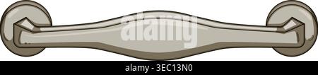 Metal drawer handle for furniture and cabinet Stock Vector