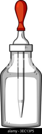 Dropper bottle illustration holding empty liquid for science Stock Vector