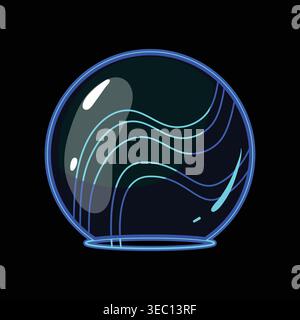 Glowing sphere creating energetic field barrier protection Stock Vector