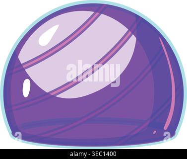 Purple energy shield dome protecting game assets Stock Vector