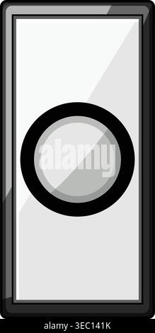 Doorbell button on a rectangular panel for entry Stock Vector