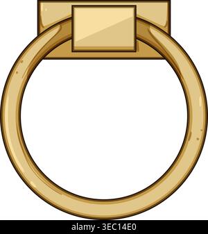 Classic brass ring pull drawer handle design Stock Vector