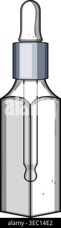 Dropper bottle holding liquid, a medical and cosmetic concept Stock Vector