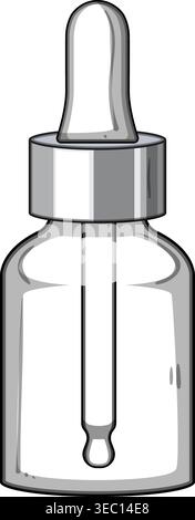 Dropper bottle illustration holding cosmetic or medical liquid Stock Vector