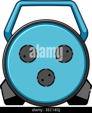 Portable power cord reel supplying electricity Stock Vector