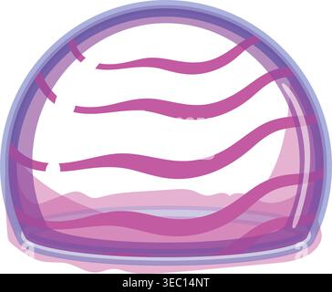 Energy shield protecting bubble dome with wavy lines Stock Vector