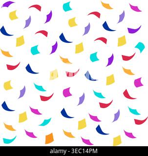 Colorful geometric confetti elements scattering on white Stock Vector
