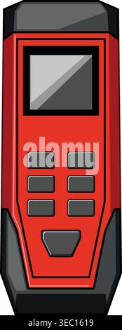 Electronic measuring device displaying accurate distance calculation tools Stock Vector
