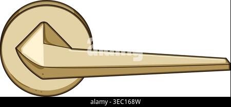 Modern golden door handle with sharp design Stock Vector