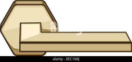 Modern minimalist door handle hardware element illustration Stock Vector