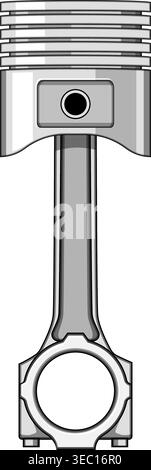 Engine piston connecting rod moving power illustration Stock Vector