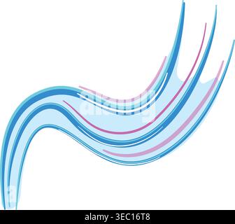 Abstract flowing neon light trails design element Stock Vector