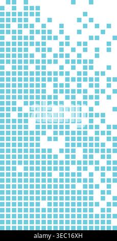 Digital pixels disintegrating data on white background Stock Vector