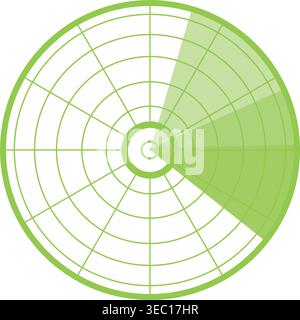 Radar screen scanning tracking target location data Stock Vector
