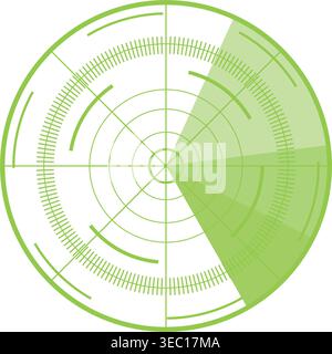Radar screen scanning an area digital interface Stock Vector