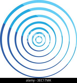 Blue concentric circles creating ripple wave effect Stock Vector