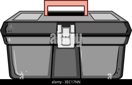 Plastic toolbox storing repair and maintenance tools Stock Vector