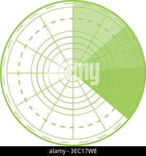 Radar screen scanning for objects detecting signals Stock Vector