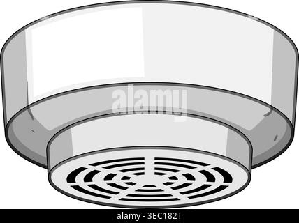 Smoke detector detecting danger illustration for safety concept Stock Vector