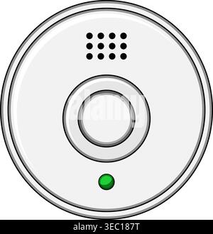 Smoke detector device detecting fire and emergency protection Stock Vector