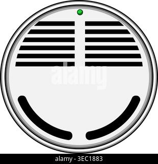 Smoke detector detecting fire safety home device Stock Vector