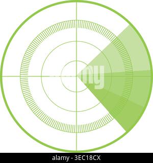 Radar screen scanning sweep searching target Stock Vector