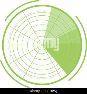 Radar screen scanning a digital tracking interface Stock Vector
