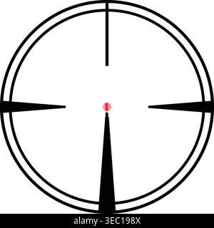 Optical crosshairs aiming at target with red focus point Stock Vector