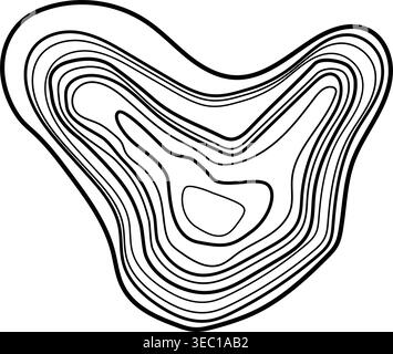 Abstract topographic contour lines creating unique pattern Stock Vector