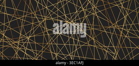 Straight random chaotic geometric lines form striking abstract vector pattern. Stock Vector