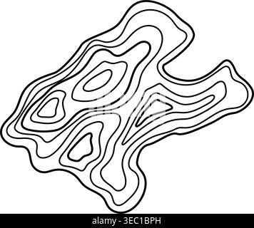 Digital topographic contour lines pattern creating abstract map Stock Vector
