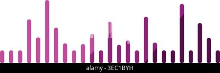 Colorful waveform visualizing sound frequency and amplitude Stock Vector
