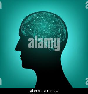 Brain. Artificial intelligence. Brainstorm, Creativity and Thinking Idea Concept. Artificial intelligence. Vector Illustration. Stock Vector