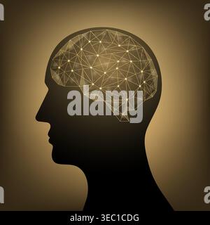 Brain. Artificial intelligence. Brainstorm, Creativity and Thinking Idea Concept. Artificial intelligence. Vector Illustration. Stock Vector