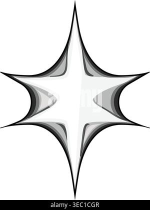 Stylized star icon representing light burst effect Stock Vector