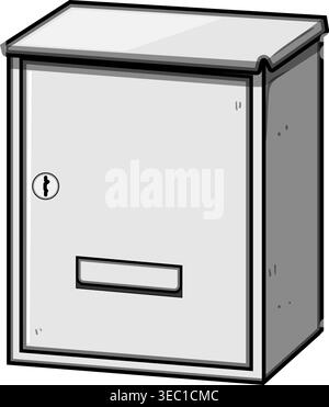 Wall mounted letter box receiving mail messages Stock Vector