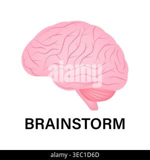 Brain. Brainstorm. Creativity and Thinking Idea Concept. Vector Illustration. Stock Vector