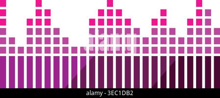 Digital sound waveform visualizing audio frequency bands Stock Vector