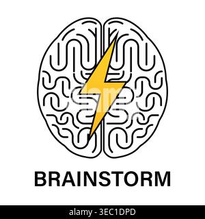 Brain. Brainstorm. Creativity and Thinking Idea Concept. Vector Illustration. Stock Vector