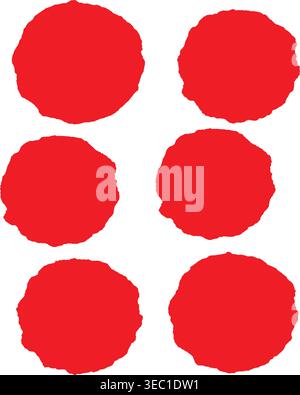 Red Abstract Blob Shapes Vector Set – Organic Paint Spot Collection, Minimal Fluid Design Elements for Creative Backgrounds Stock Vector
