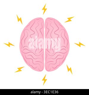 Brain. Brainstorm. Creativity and Thinking Idea Concept. Vector Illustration. Stock Vector