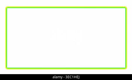 Blank rectangle with green neon glow border frame vector design graphic element art for picture, video frame, banner, web, poster, marketing promotion Stock Vector
